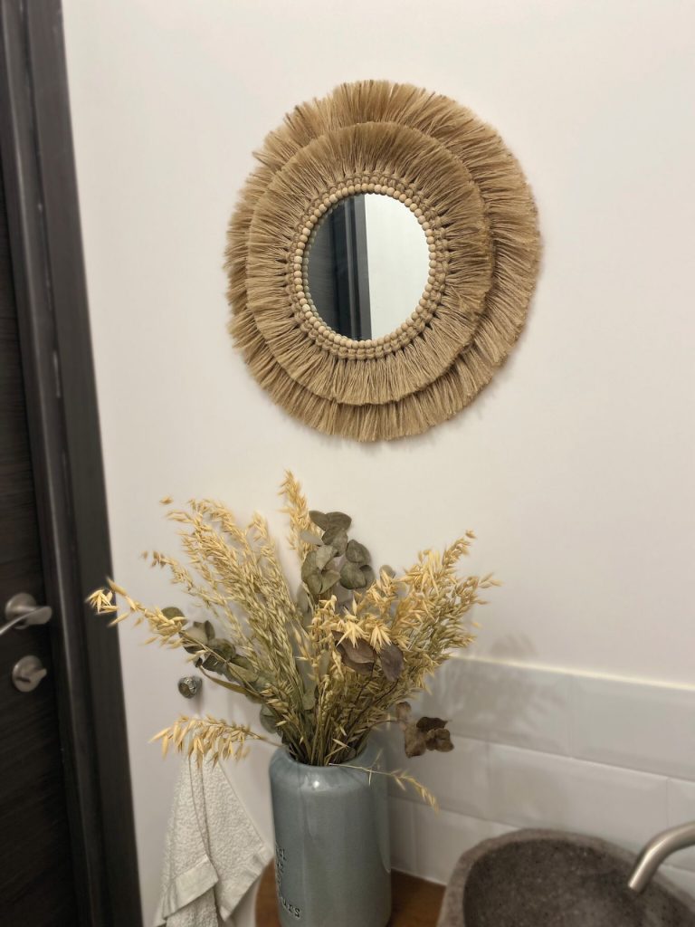 Création personnalisée bohème Miroir mural artisanal en corde naturelle