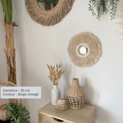 Miroir Juju Hat « Douceur de Nacre » – Un halo lumineux au cœur de la nature